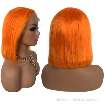 Straight brazilian hair bob two coloured ends wigs,1b/99j hair color bob wigs, 13*4 lace frontal cheap price Xuchang hair vendor